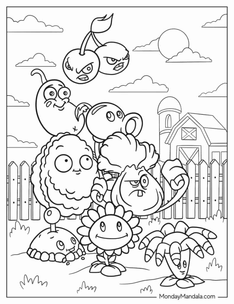 Plants Vs Zombies Sunflower Coloring Pages