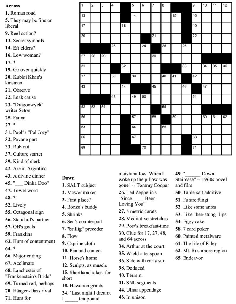 Premier Crossword Frank Longo Printable