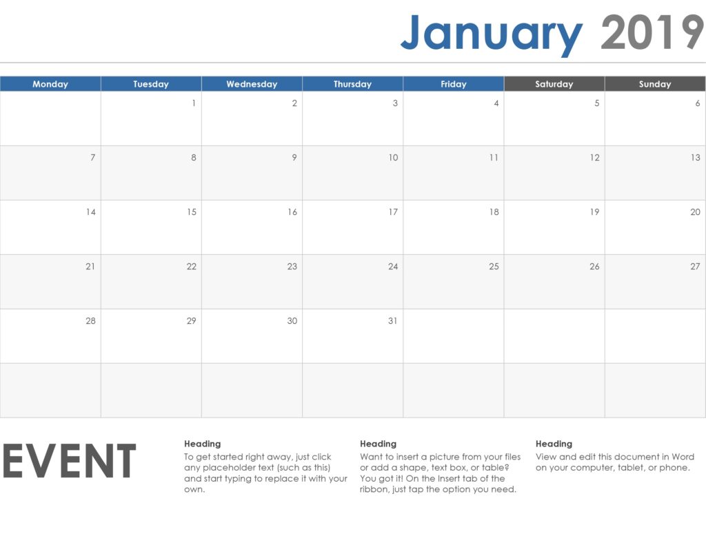 Print A Blank Calendar From Outlook