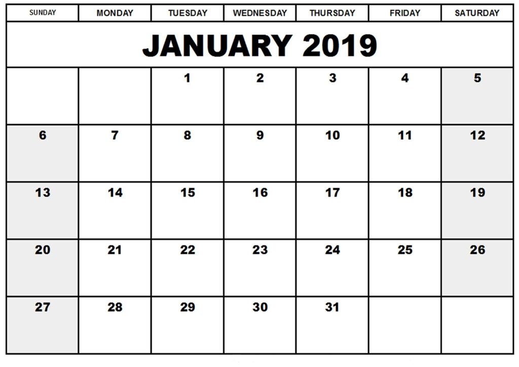 Print Free Blank Calendar Without Downloading Template Calendar Design