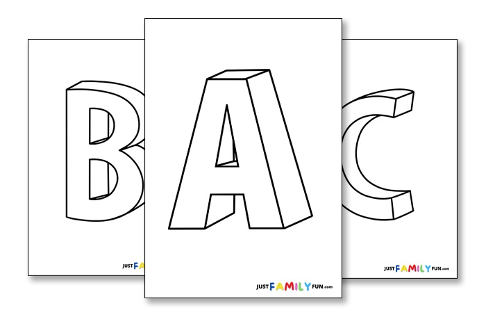 Printable 3D Alphabet Template Just Family Fun
