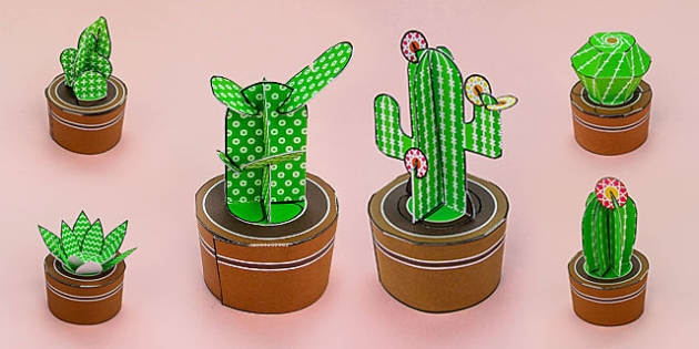 Printable 3D Cactus Template Pack Teacher Made Twinkl