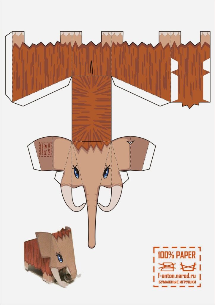 Printable 3D Paper Animals Templates