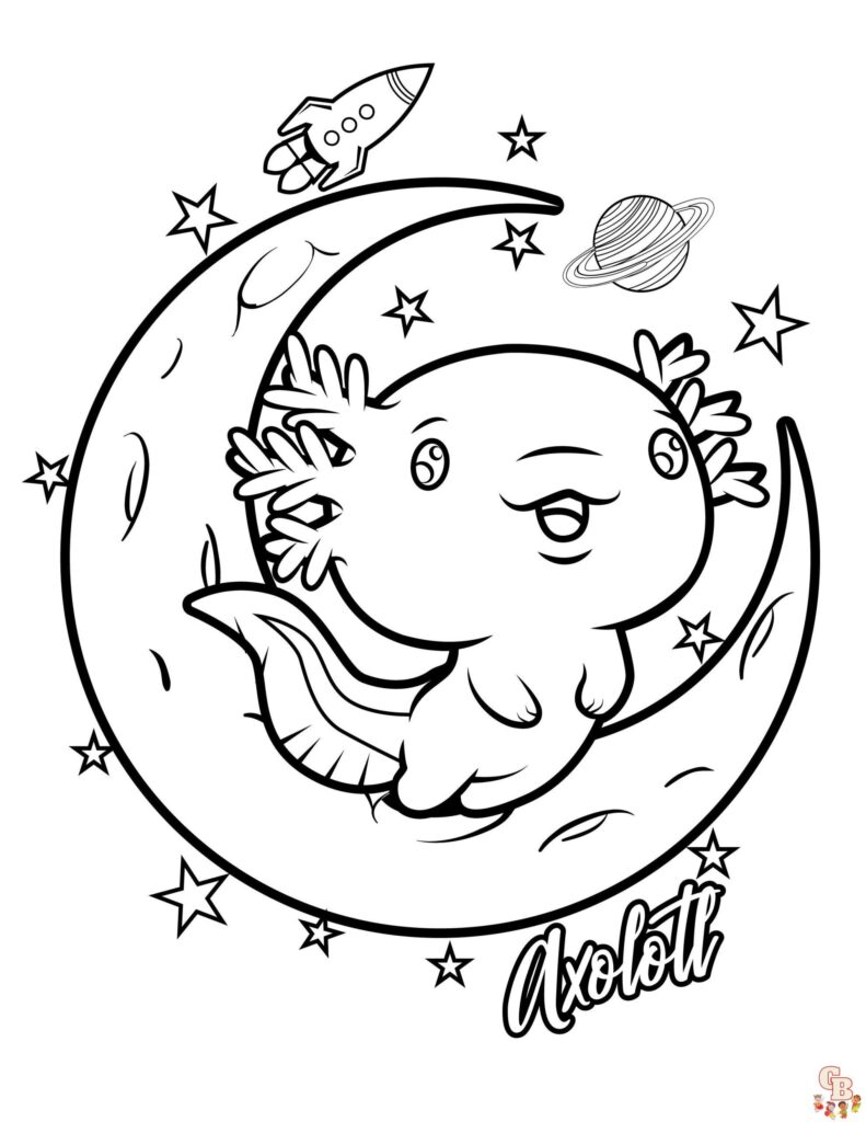 Printable Axolotl Coloring Pages For Kids GBcoloring