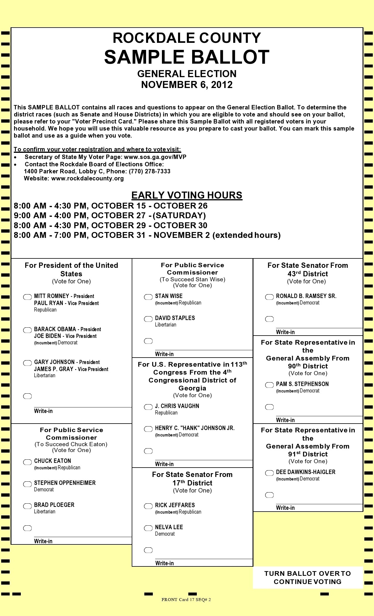 Printable Ballot Template