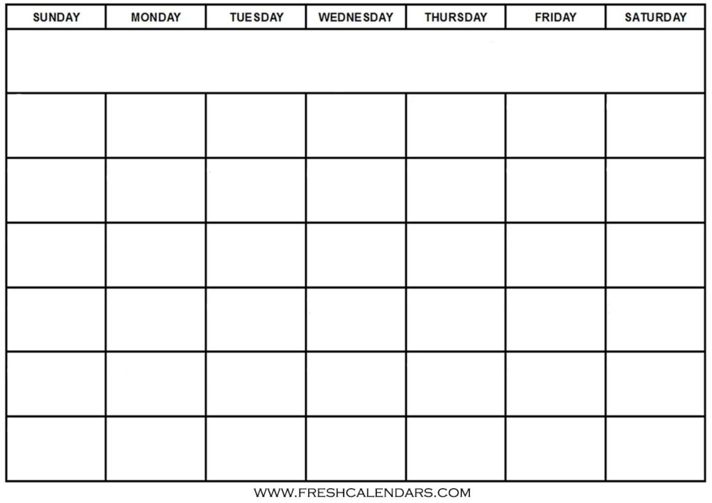 Printable Blank Calendar Templates