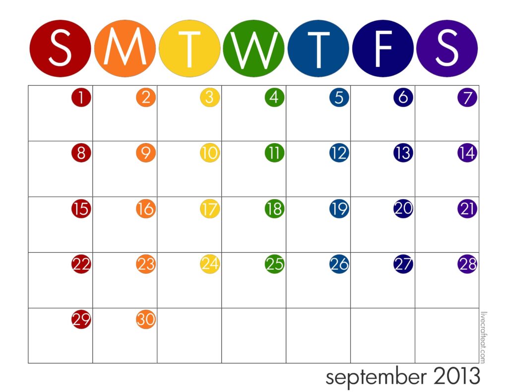 Printable Calendar For Children