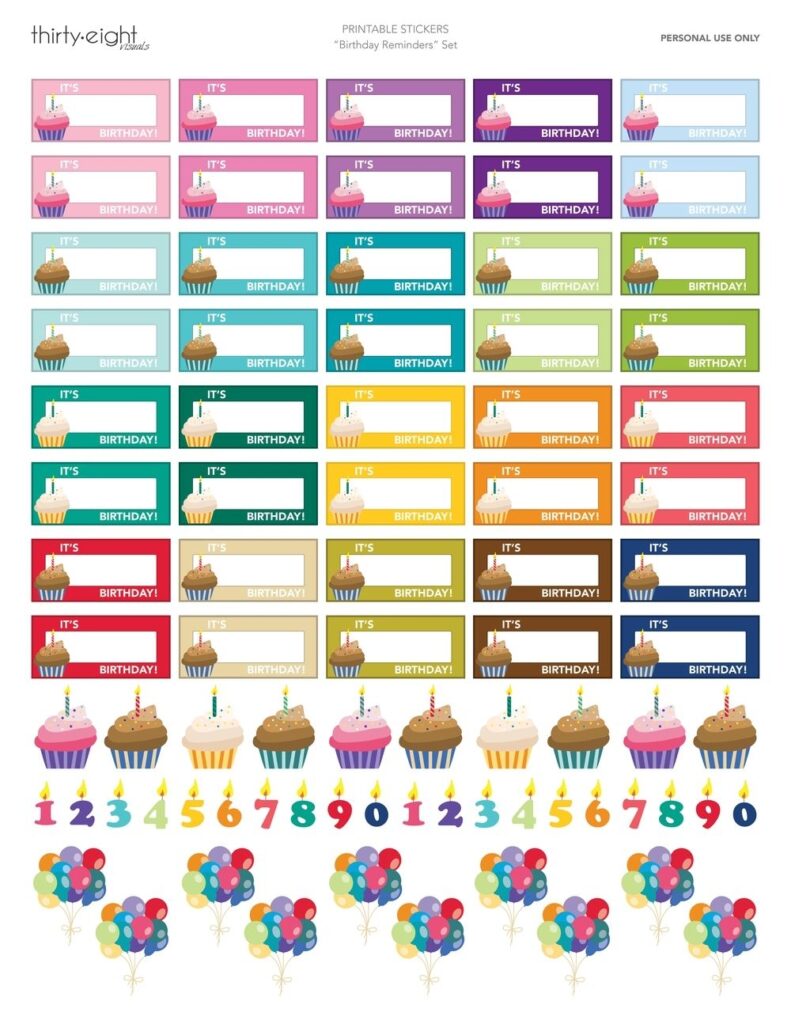 Printable Calendar Reminder Stickers Free Printable Planner Stickers 