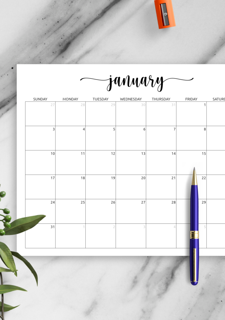 Printable Calendar With Notes