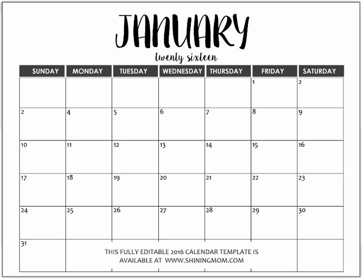 Printable Calendar You Can Edit Calendar Template Editable Calendar 