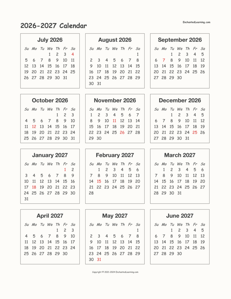 Printable Calendars For 2026 And 2027 Plan Your Future With Ease
