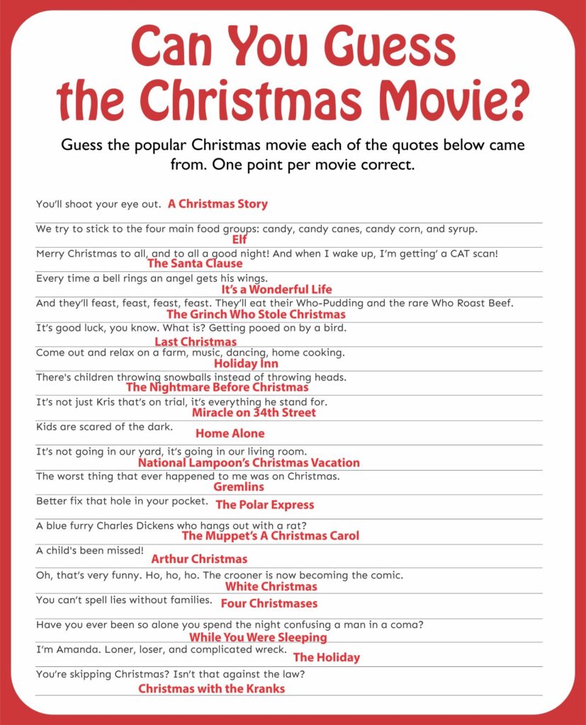 Printable Christmas Trivia Questions And Answers Printable Online