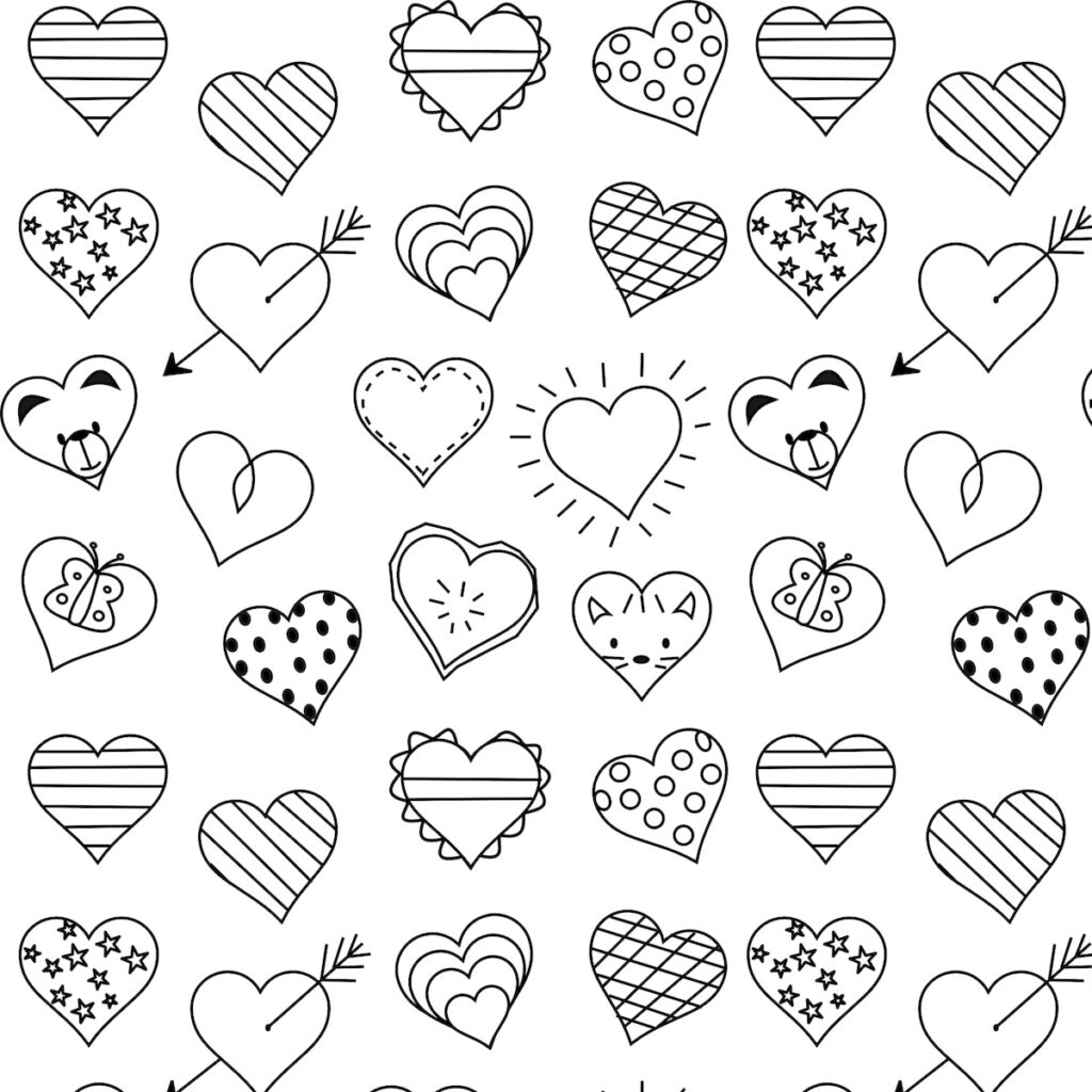 Printable Coloring Pages Hearts