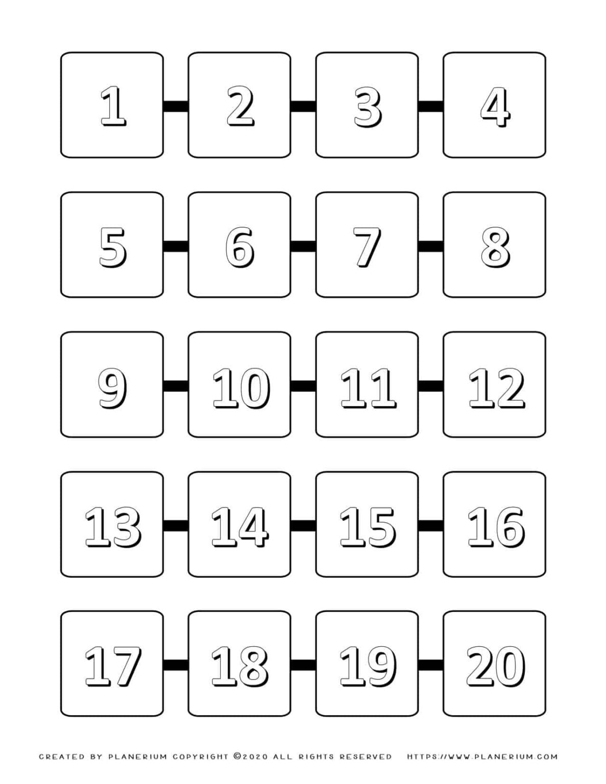 Printable Coloring Pages Numbers 1 20 - Printable We Love Printables