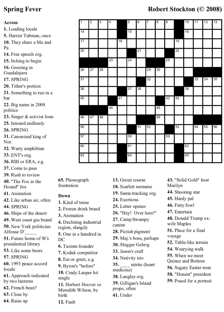 Printable Crossword Puzzle Difficult Printable Crossword Puzzles