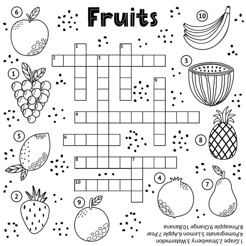 Printable Crossword Puzzle Kids