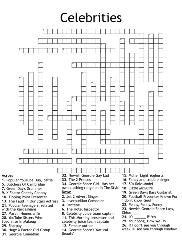 Printable Crossword Puzzles For Teens Printable JD