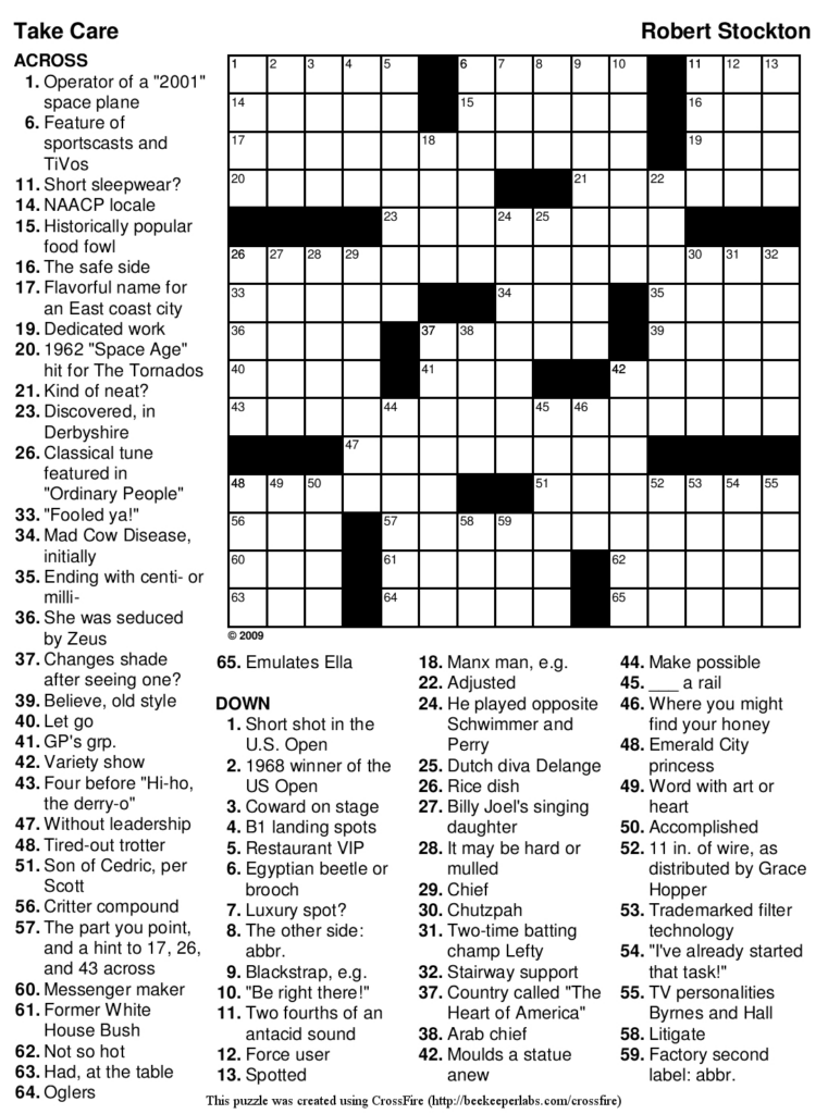 Printable Crossword Puzzles Sea Sports