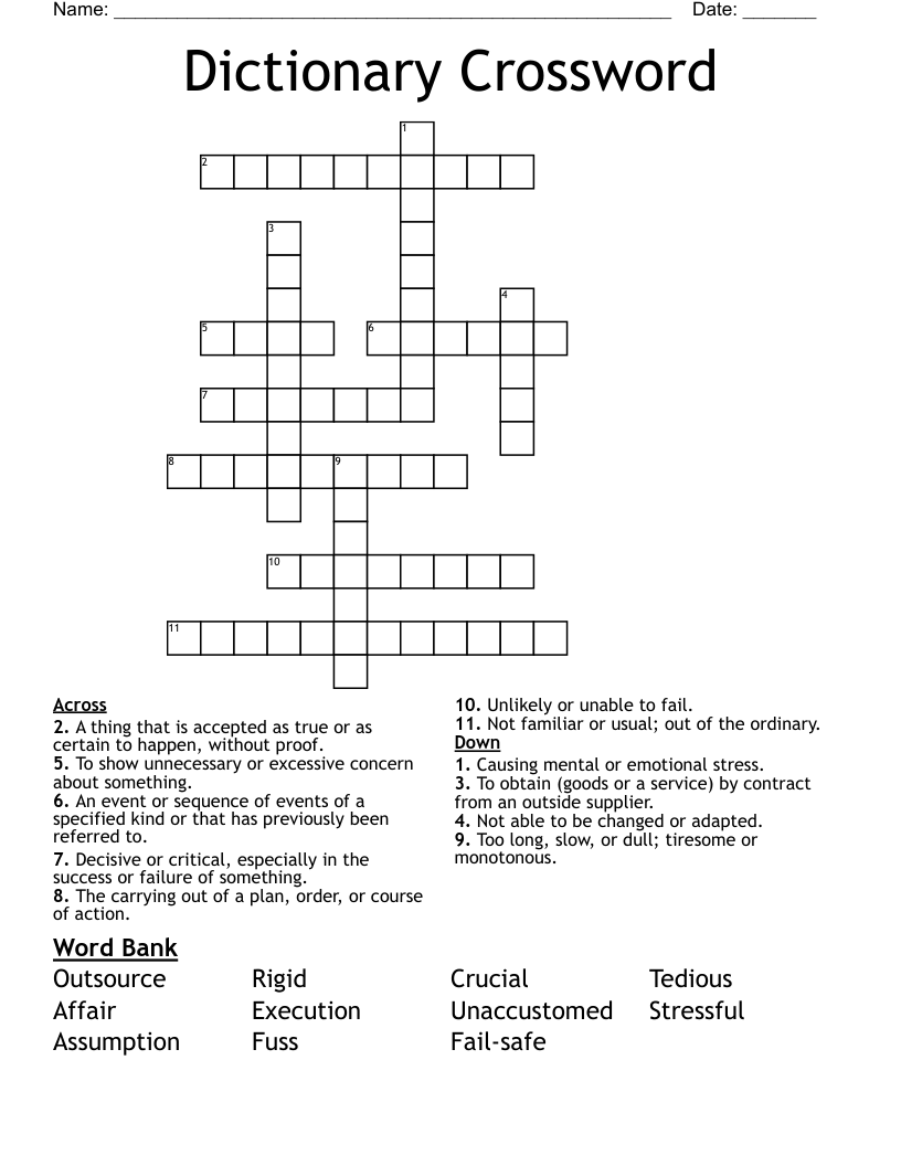 Printable Crosswordsnet Printable Crossword Puzzles The Dictionary