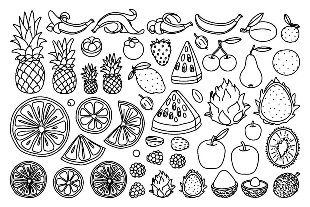 Printable Cute Food Coloring Pages