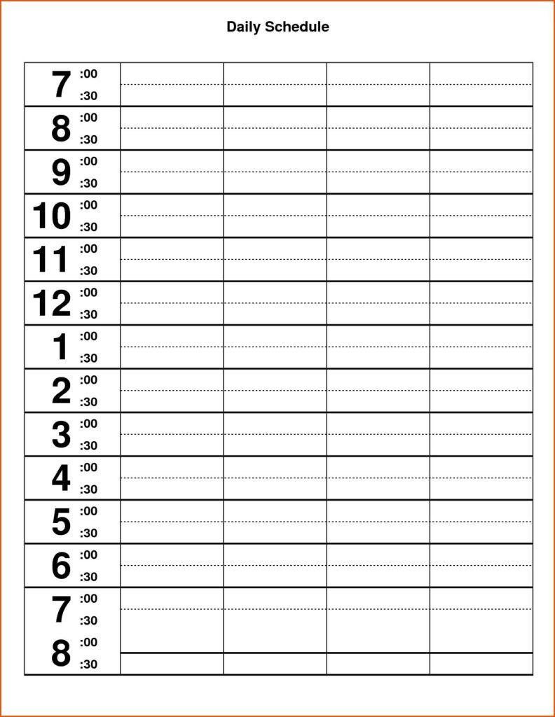 Printable Daily Calendar With Time Slots Printable Templates