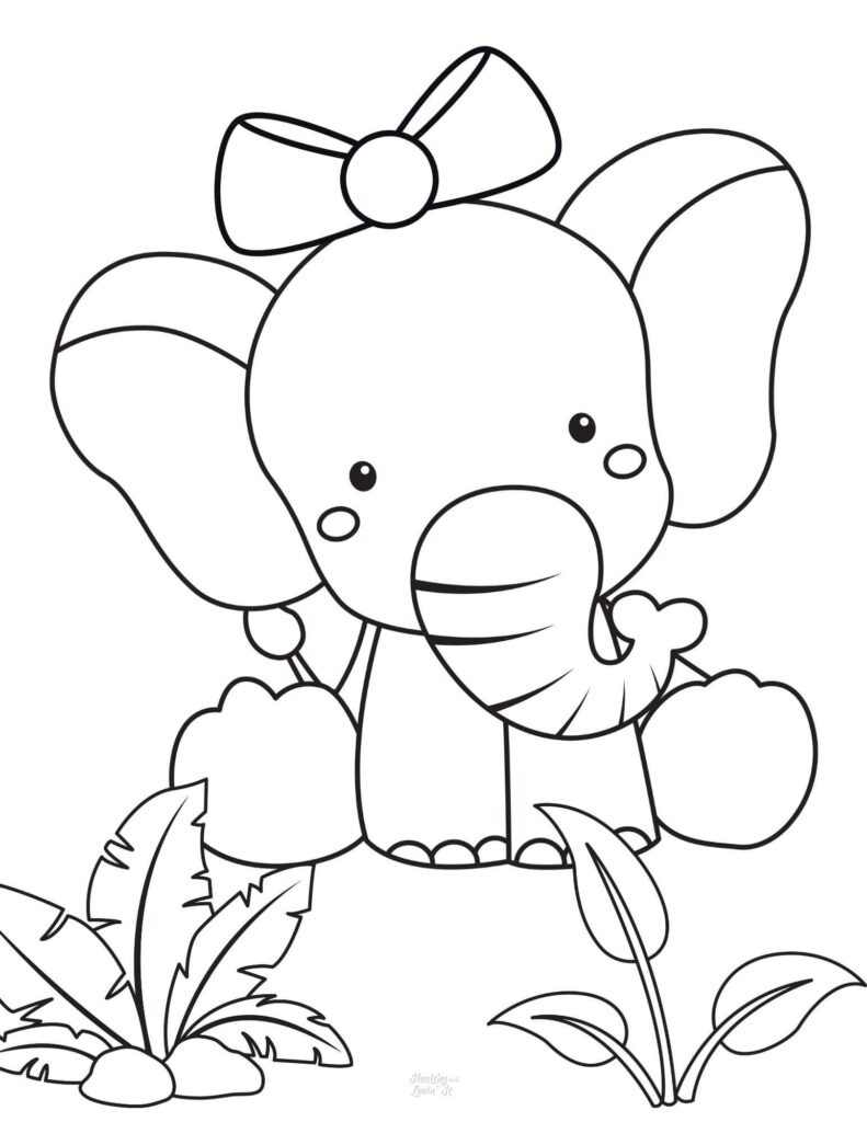 Printable Elephant Coloring Pages