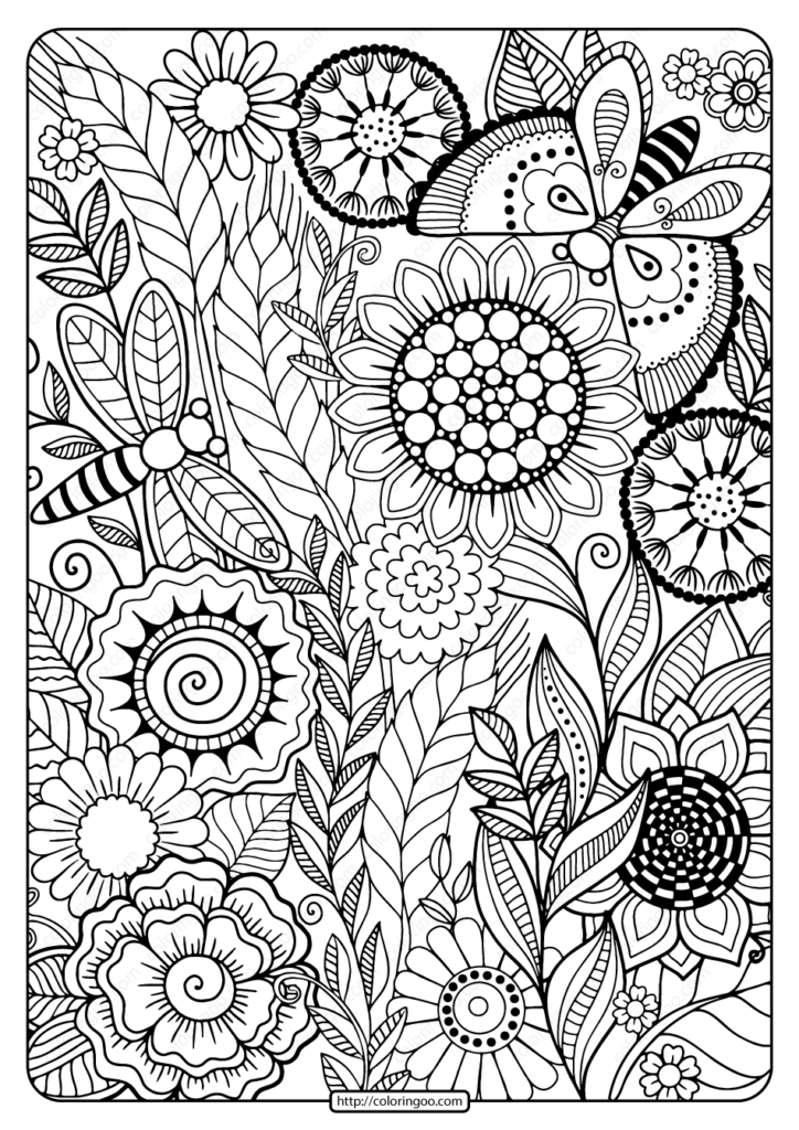 Printable Flower Coloring Pages Pdf