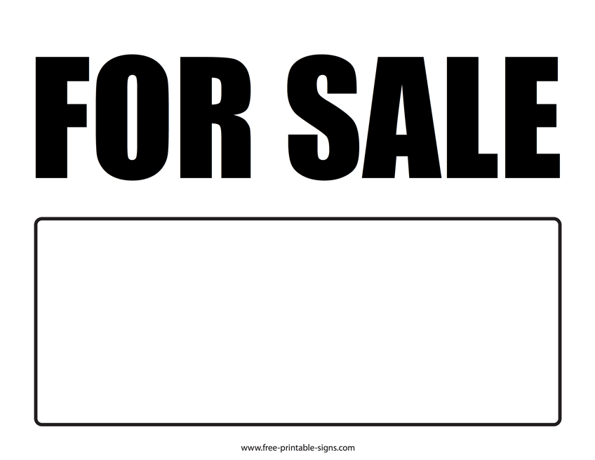 Printable For Sale Sign Free Printable Signs