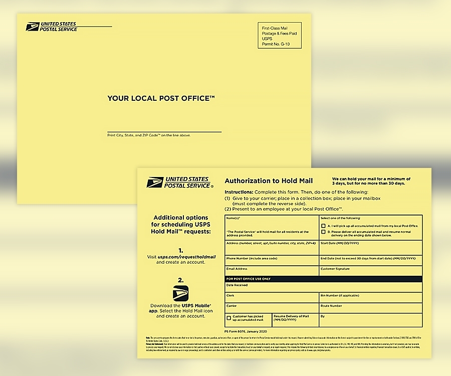 Printable Form To Hold Mail Fillable Form 2023