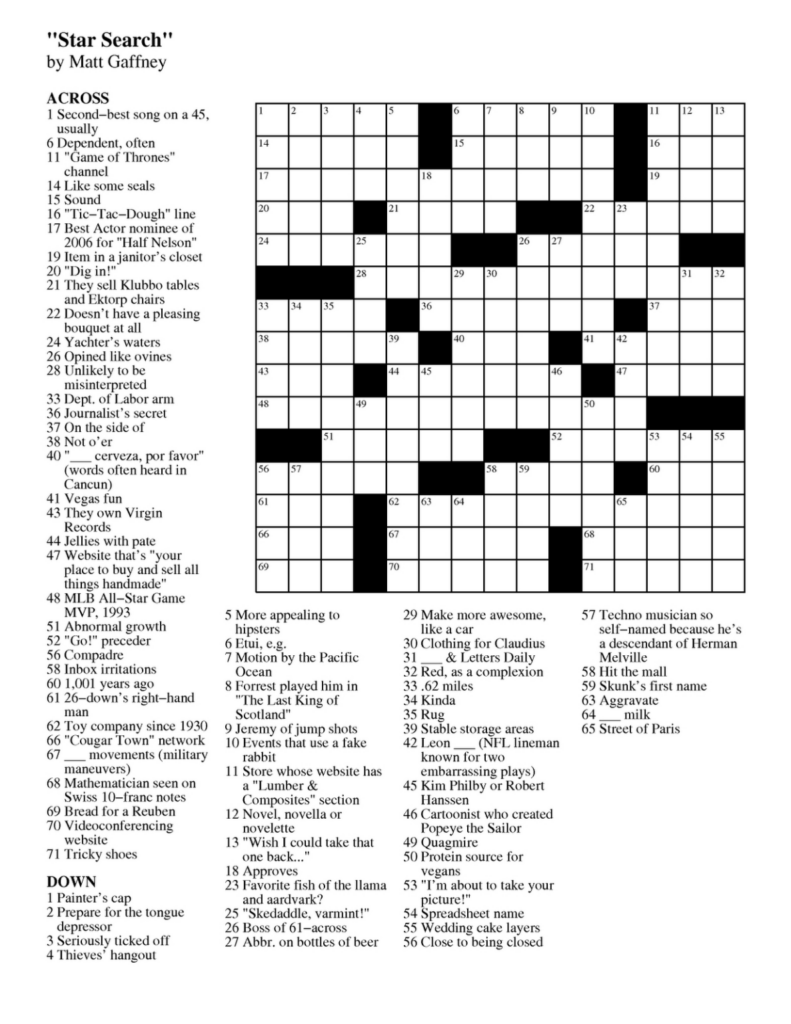 Printable Frank Longo Crossword Puzzles Printable Crossword Puzzles 