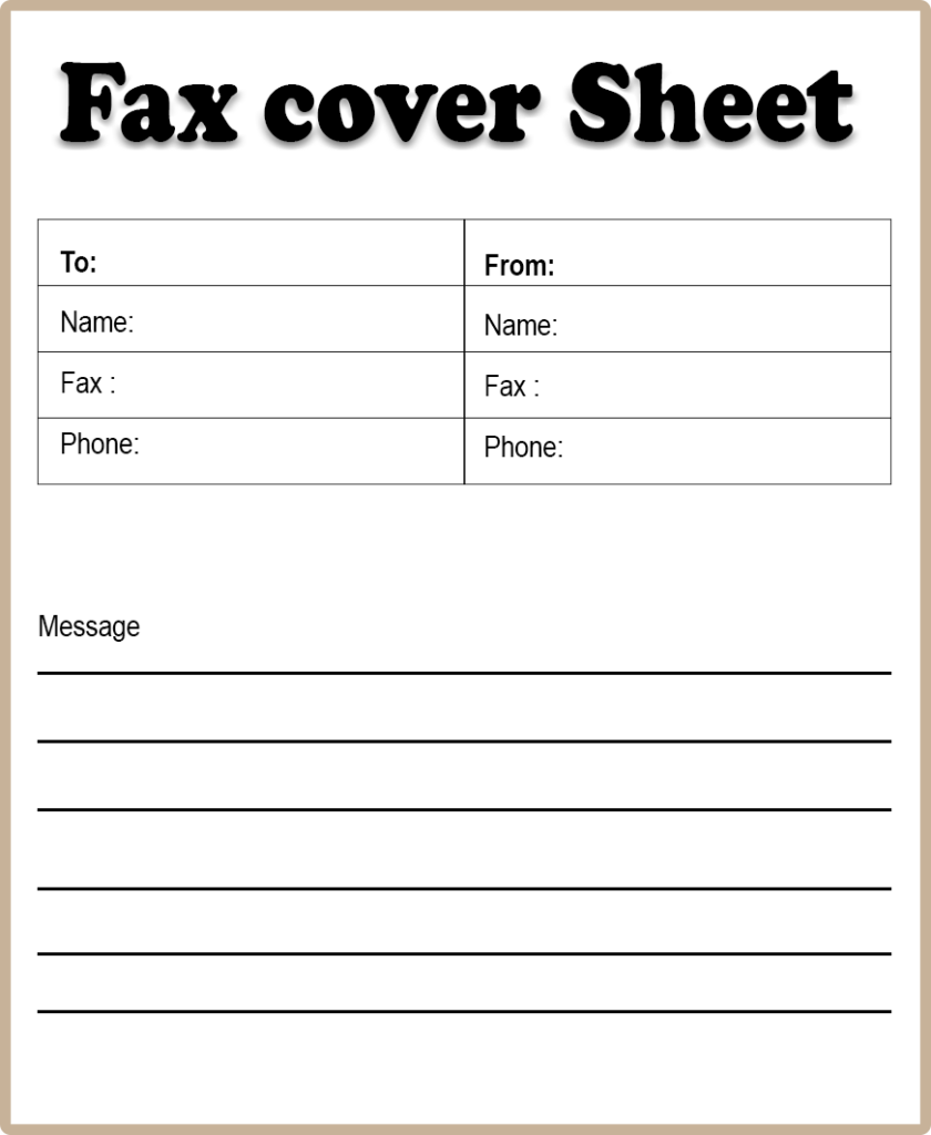 Printable Free Fax Cover Sheet