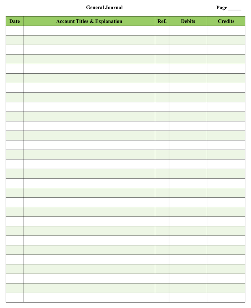 Printable Free Ledger Template