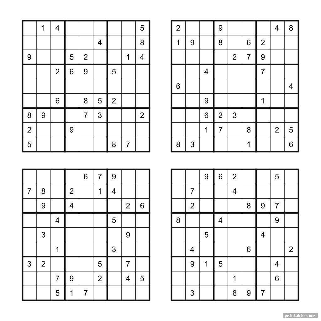 Printable Free Sudoku 4 Per Page