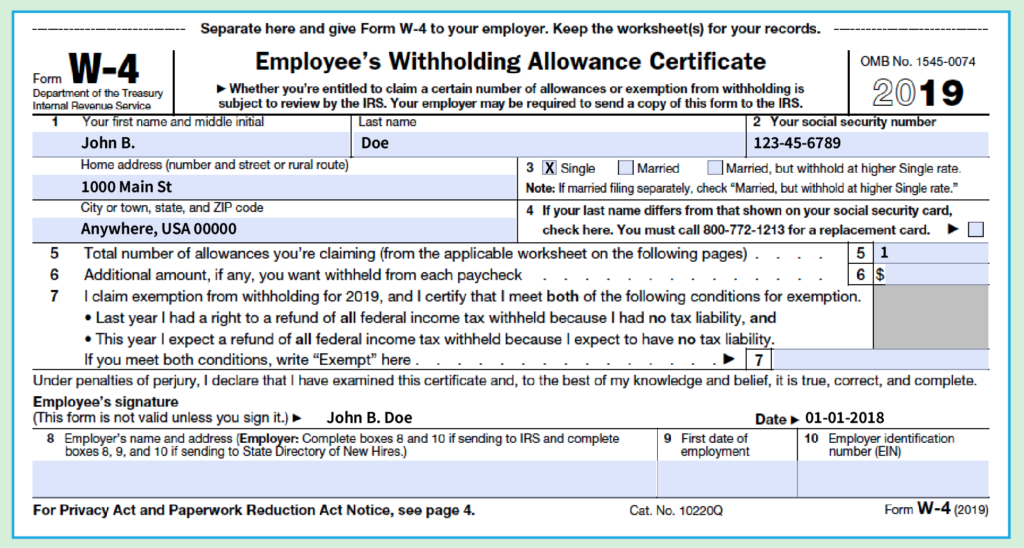 Printable Free W 4 Forms Printable Forms Free Online