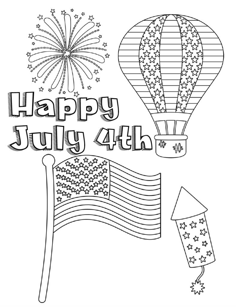 Printable Full Size 4Th Of July Coloring Pages