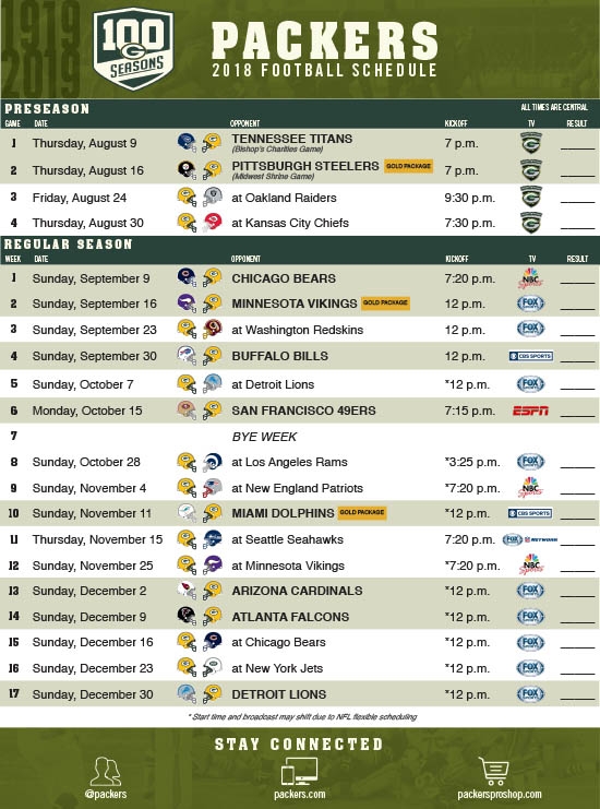 Printable Green Bay Packers Schedule 2024 Printable Freddi Kellyann