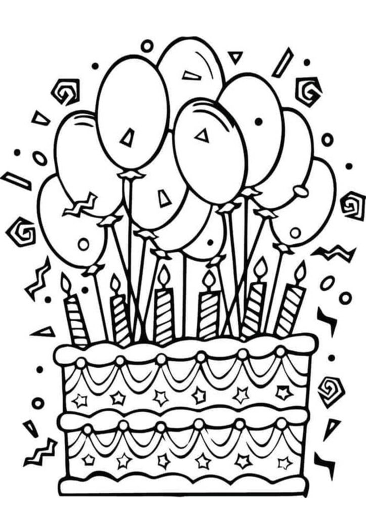 Printable Happy Birthday Coloring Pages