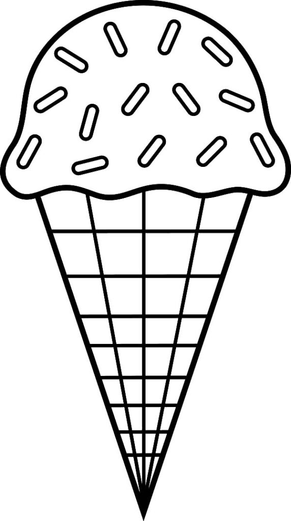 Printable Ice Cream Cone Coloring Pages