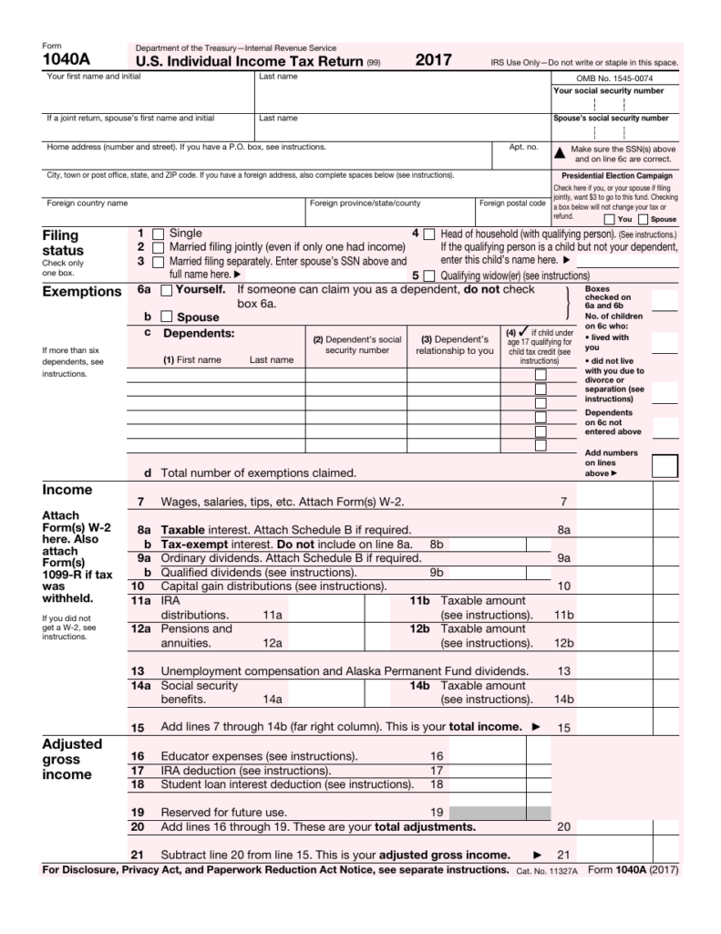 Printable Income Tax Forms