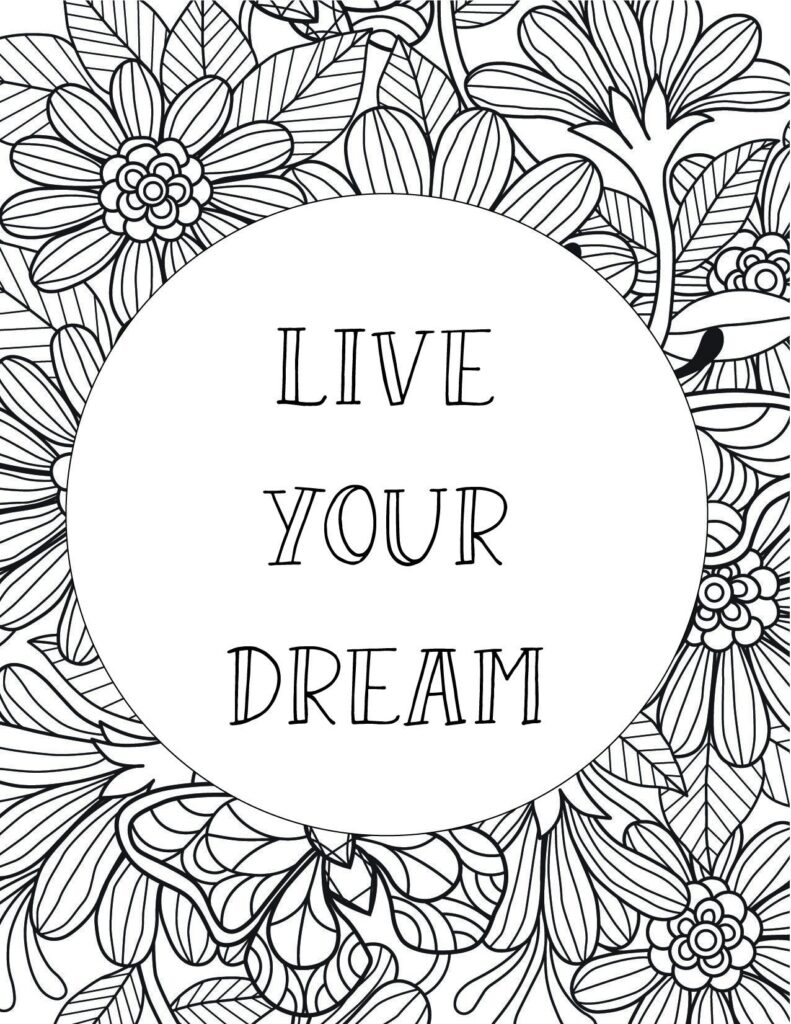 Printable Inspirational Quotes Coloring Pages Gallery Free Coloring 