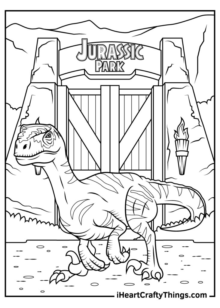 Printable Jurassic Park Coloring Pages Updated 2021