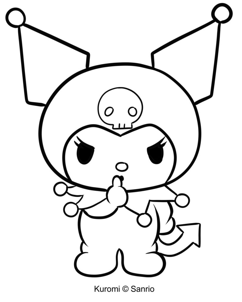 Printable Kuromi Coloring Pages