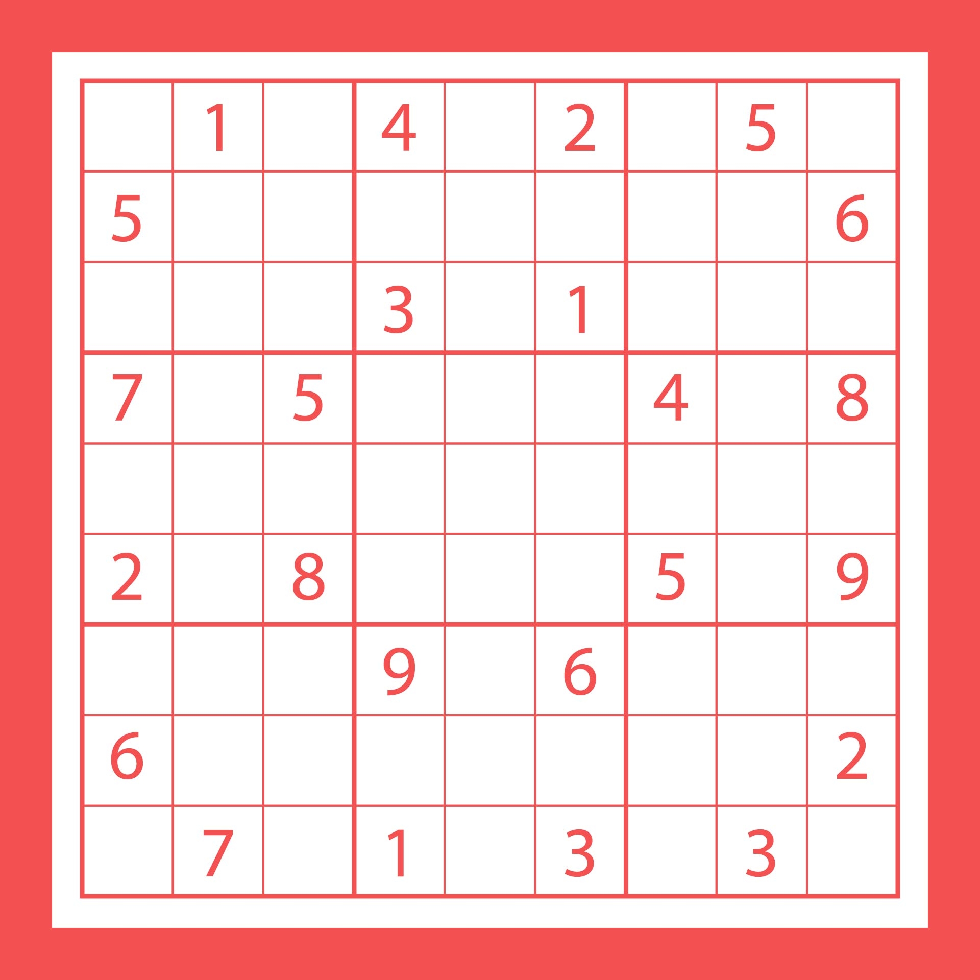 Printable Large Print Sudoku