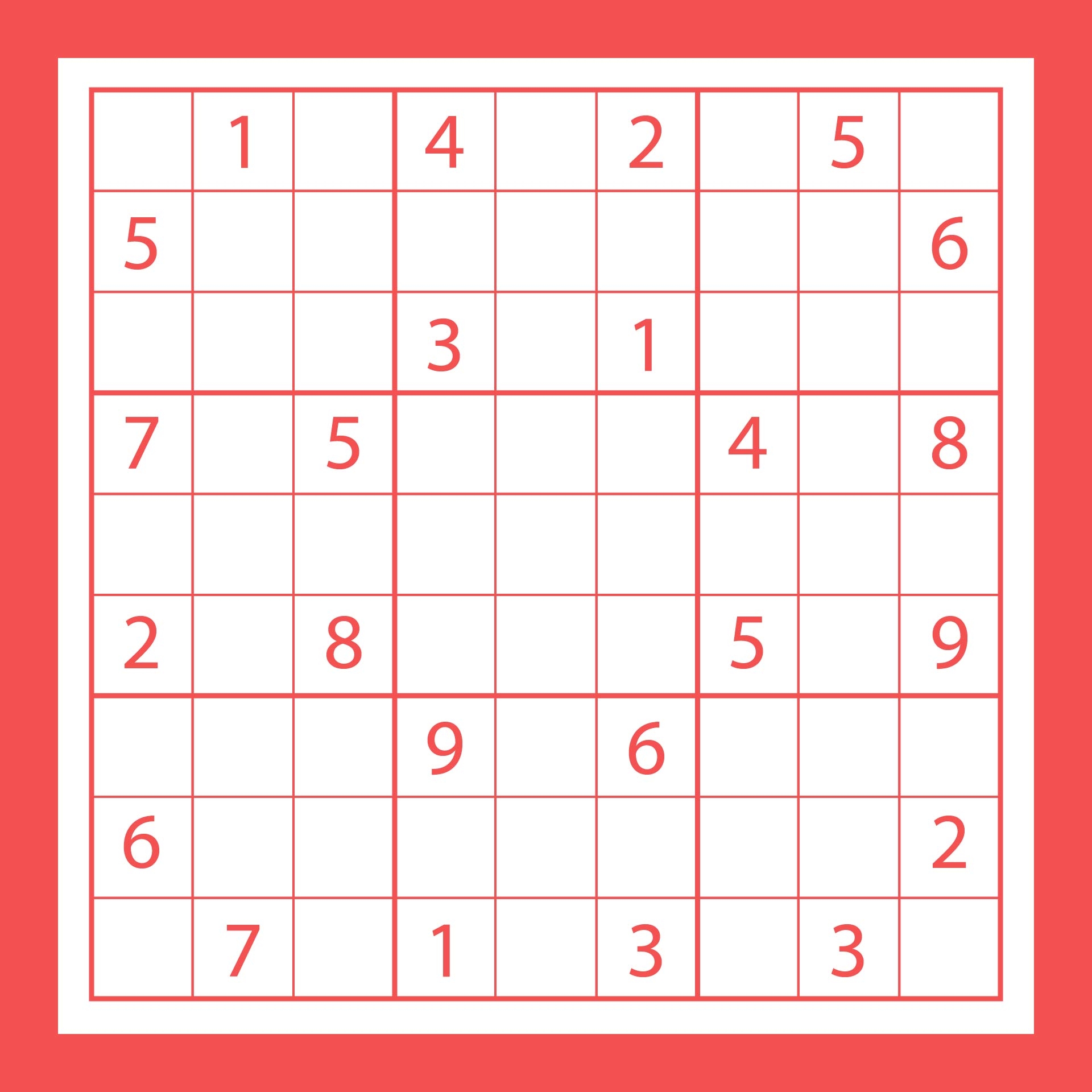 Printable Large Print Sudoku