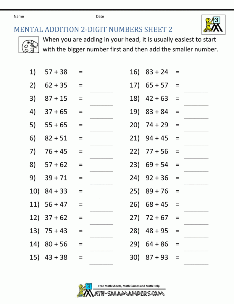 Printable Math Worksheets 3Rd Grade