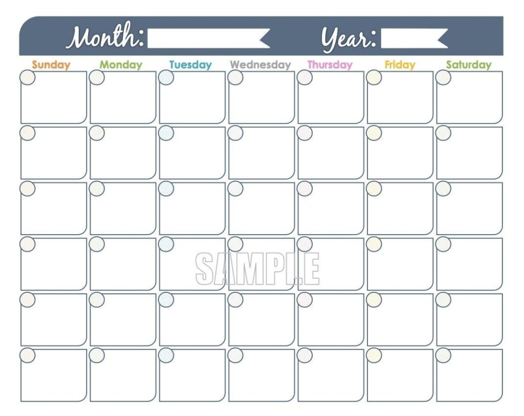 Printable Monthly Calendar That I Can Edit Calendar Template Printable