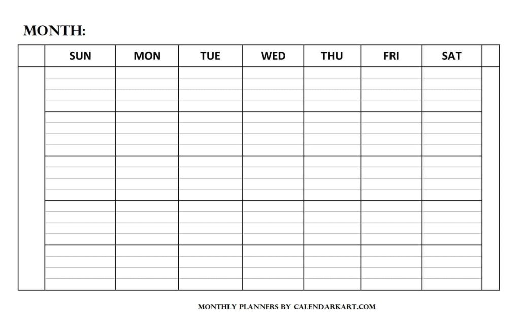 Printable Monthly Schedule Template Free Printable Templates