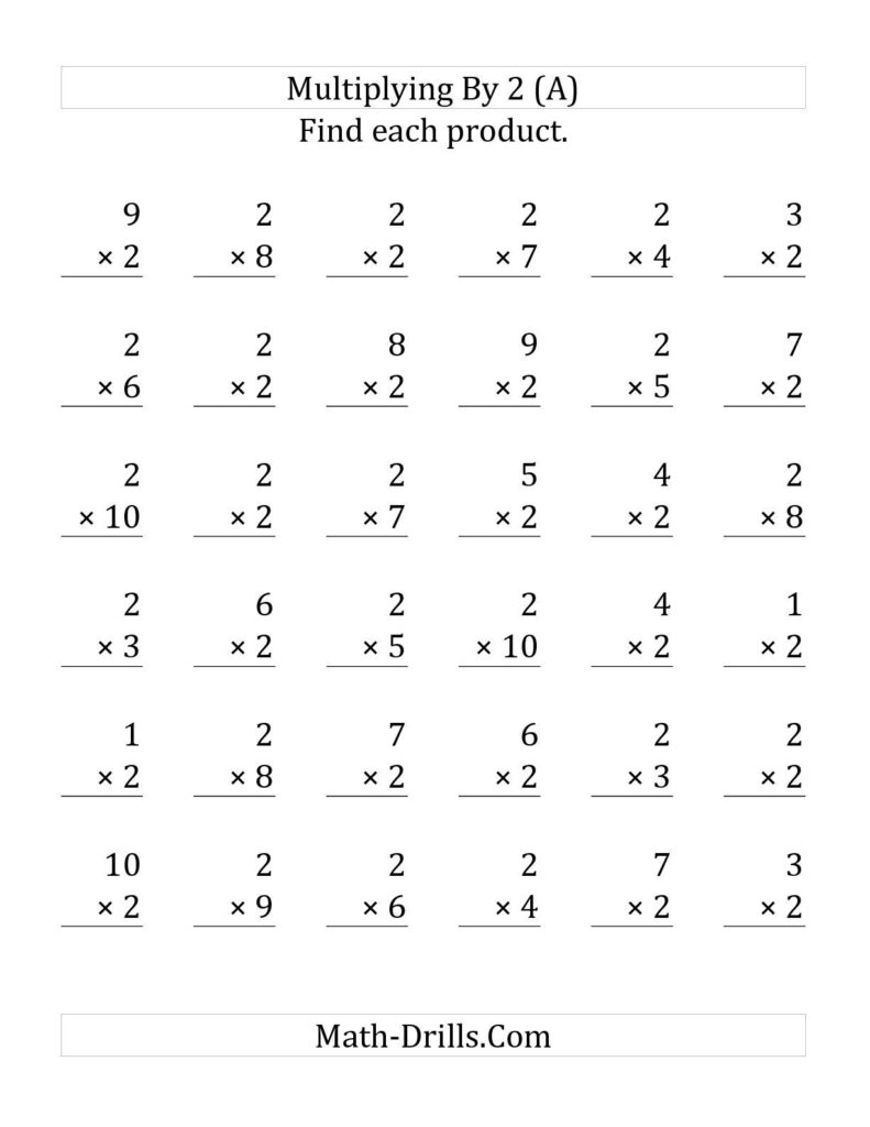 Printable Multiplication Sheet