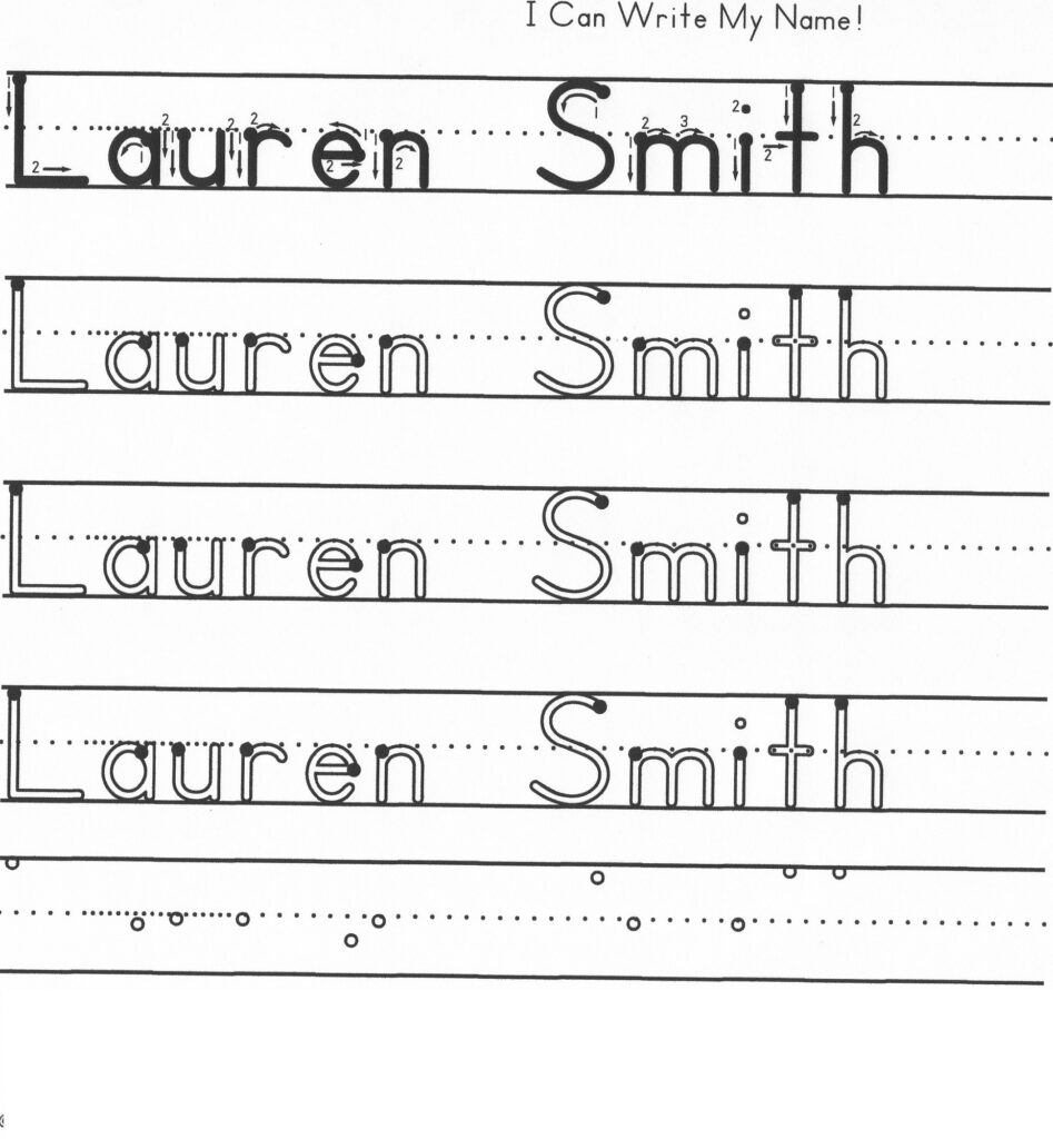 Printable Name Tracing Sheets