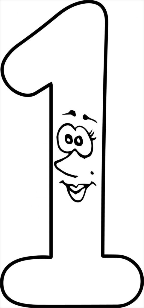 Printable Number 1 Coloring Page ColoringBay